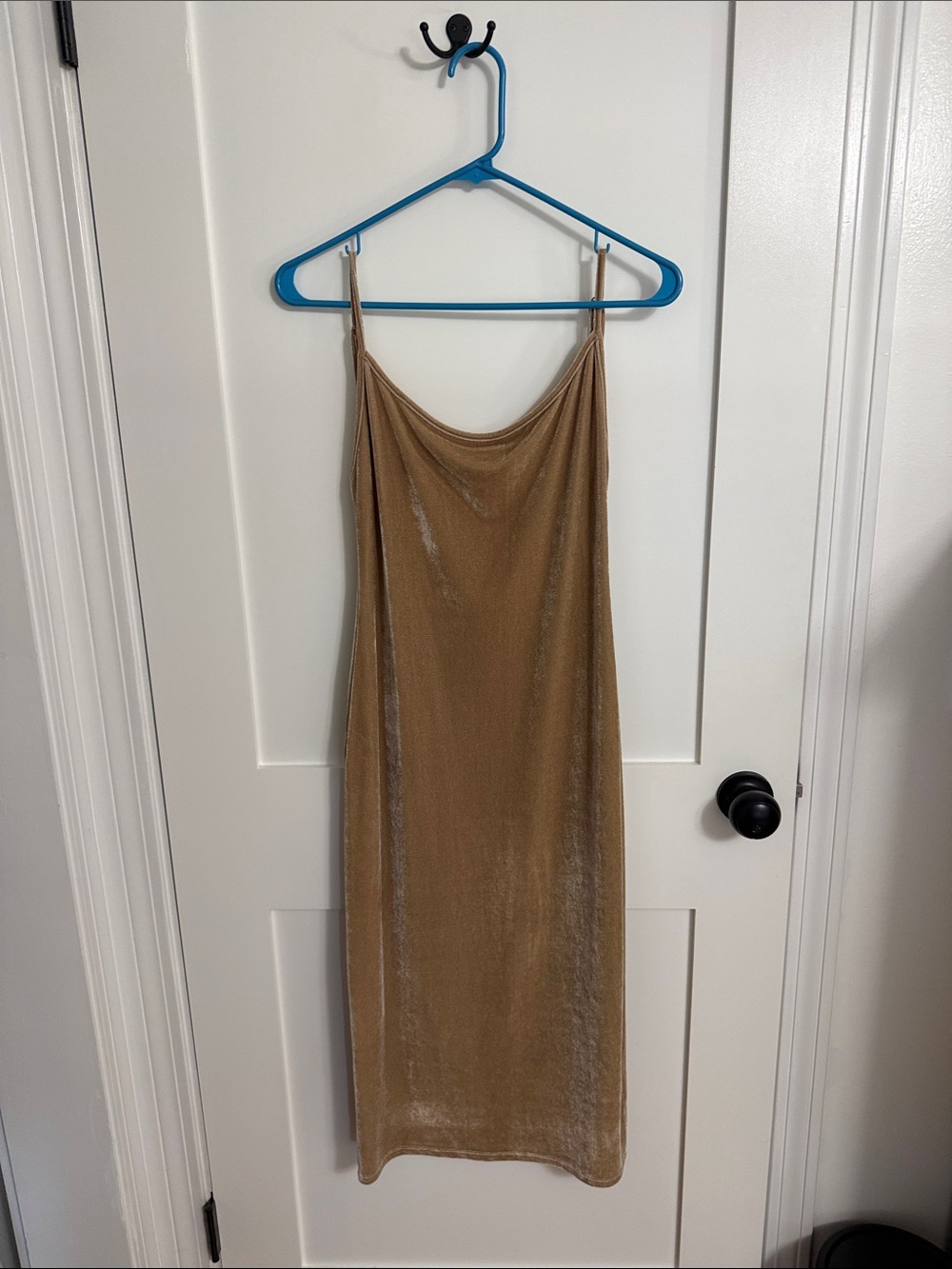 Reformation Caramel Slip Midi Dress with Cowl Neck